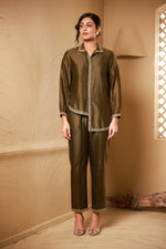 Load image into Gallery viewer, Aroop Co-ord Set (Olive Green)
