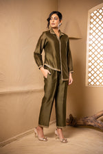 Load image into Gallery viewer, Aroop Co-ord Set (Olive Green)