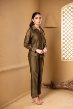 Load image into Gallery viewer, Dhara co-ord Set (Olive Green)