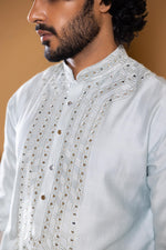 Load image into Gallery viewer, Vayu Sky Blue Mirror Embroidered Kurta Set