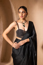 Load image into Gallery viewer, Amaya Corset Saree (Black)