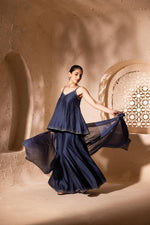 Load image into Gallery viewer, Surmayi Sharara Set (Navy Blue)