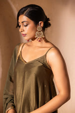 Load image into Gallery viewer, Surmayi Sharara Set Olive Green