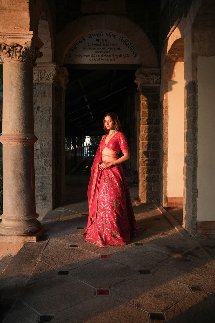 Vistar Fuschia Pink Lehenga