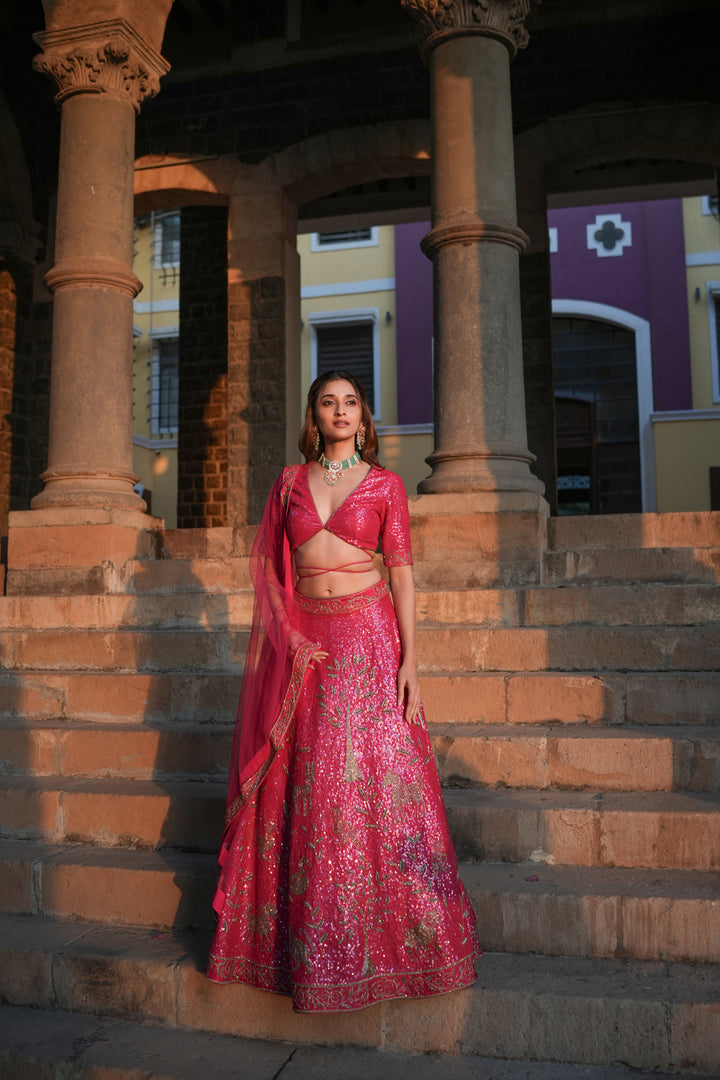 Vistar Fuschia Pink Lehenga