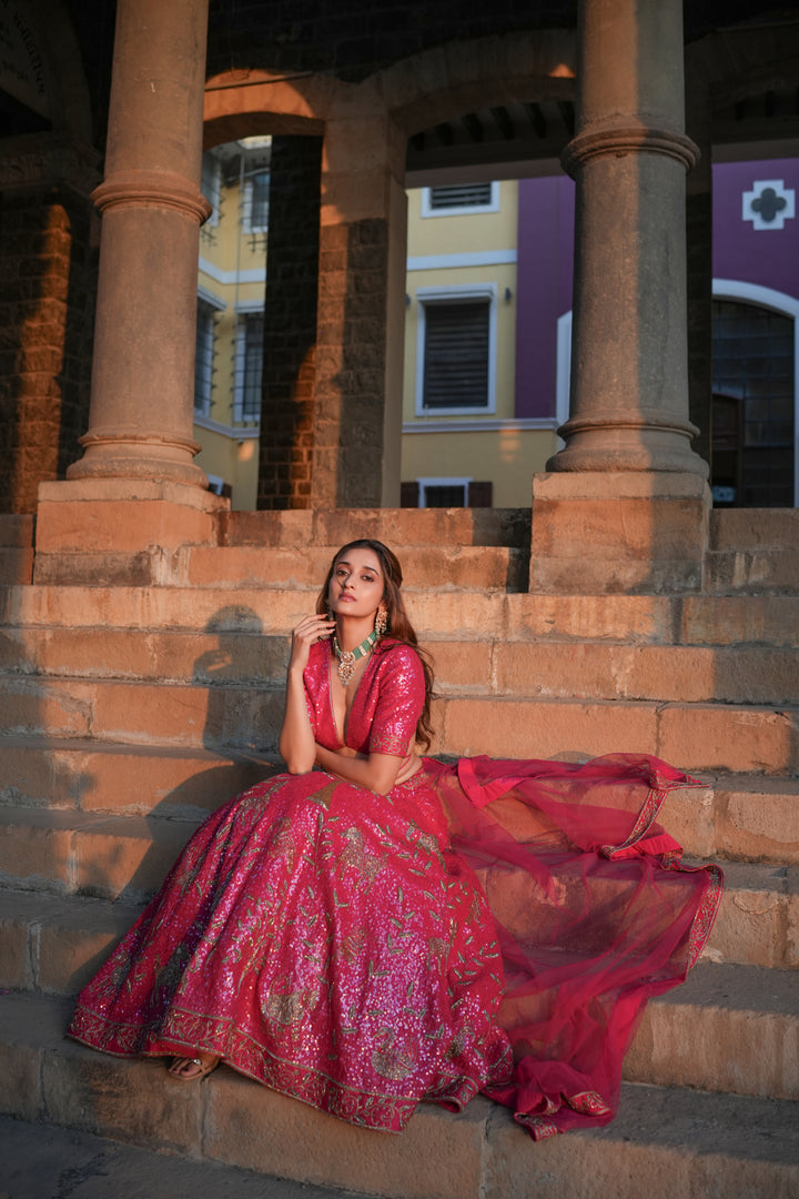 Vistar Fuschia Pink Lehenga