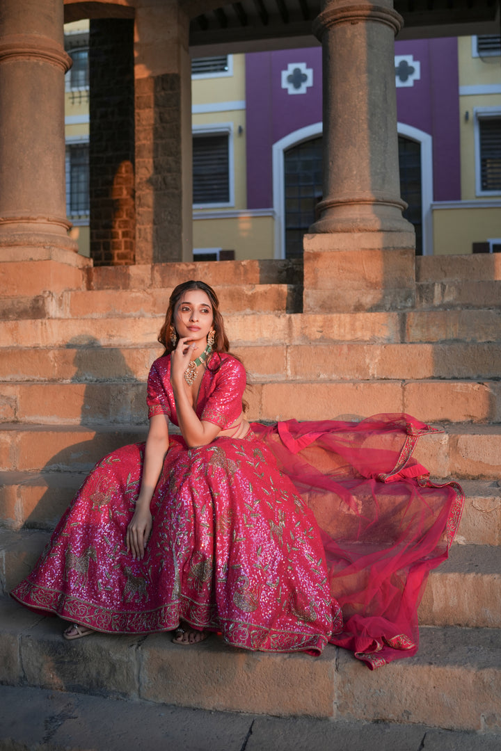 Vistar Fuschia Pink Lehenga