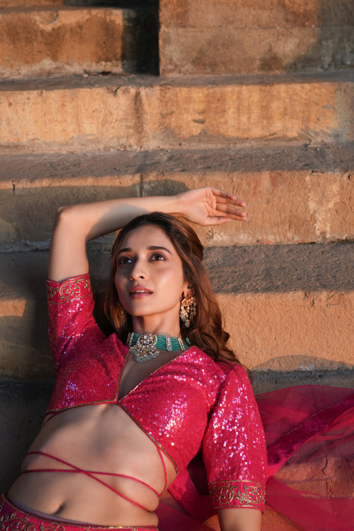 Vistar Fuschia Pink Lehenga