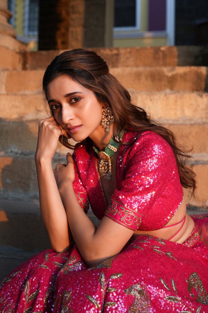 Vistar Fuschia Pink Lehenga