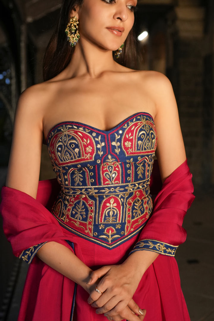 Anaya Pink Corset Lehenga