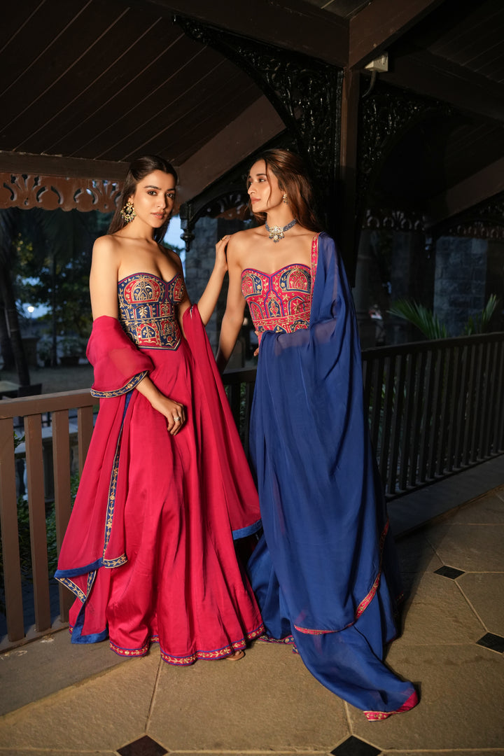 Anaya Pink Corset Lehenga