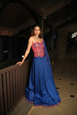 Load image into Gallery viewer, Anaya Blue Corset Lehenga