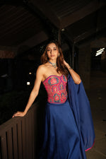 Load image into Gallery viewer, Anaya Blue Corset Lehenga
