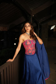 Anaya Blue Corset Lehenga