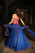 Load image into Gallery viewer, Anaya Blue Corset Lehenga