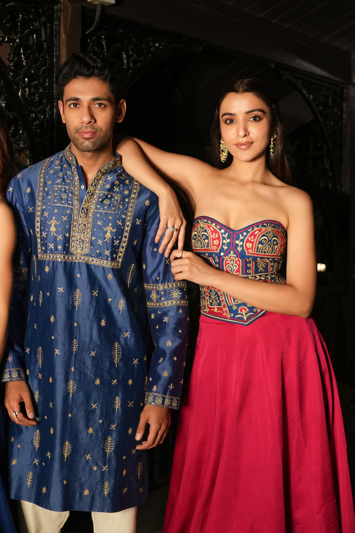 Anaya Pink Corset Lehenga