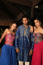 Load image into Gallery viewer, Anaya Blue Corset Lehenga