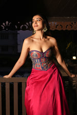 Load image into Gallery viewer, Anaya Pink Corset Lehenga