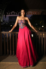 Load image into Gallery viewer, Anaya Pink Corset Lehenga
