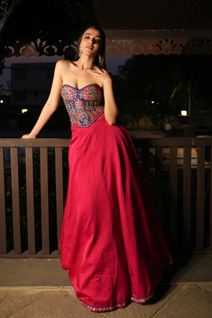 Anaya Pink Corset Lehenga