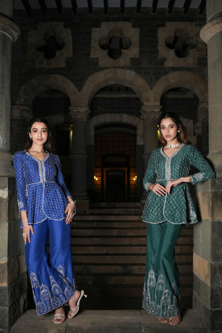 Pravah Green Jacket Co-ord Set