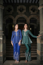 Load image into Gallery viewer, Pravah Green Jacket Co-ord Set