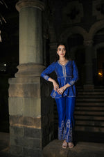 Load image into Gallery viewer, Pravah Green Jacket Co-ord Set