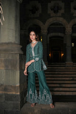 Load image into Gallery viewer, Pravah Green Jacket Co-ord Set