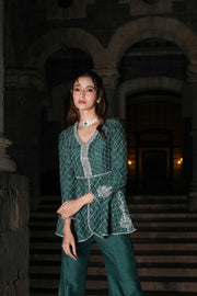 Pravah Green Jacket Co-ord Set
