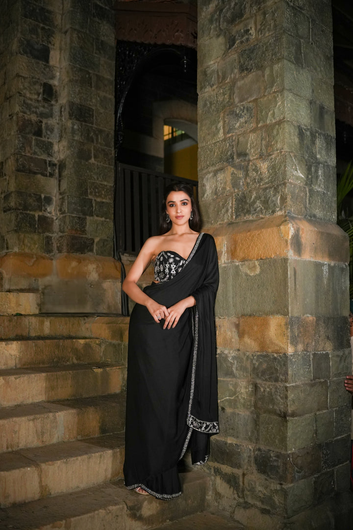 Eka Black Corset Saree