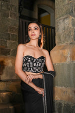Load image into Gallery viewer, Eka Black Corset Saree