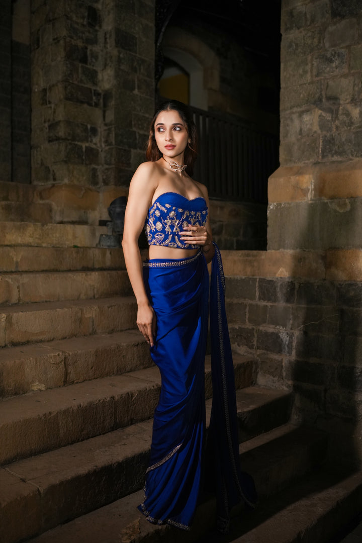 Eka Blue Corset Saree
