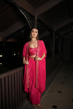 Load image into Gallery viewer, Aayam Pink Cape Set