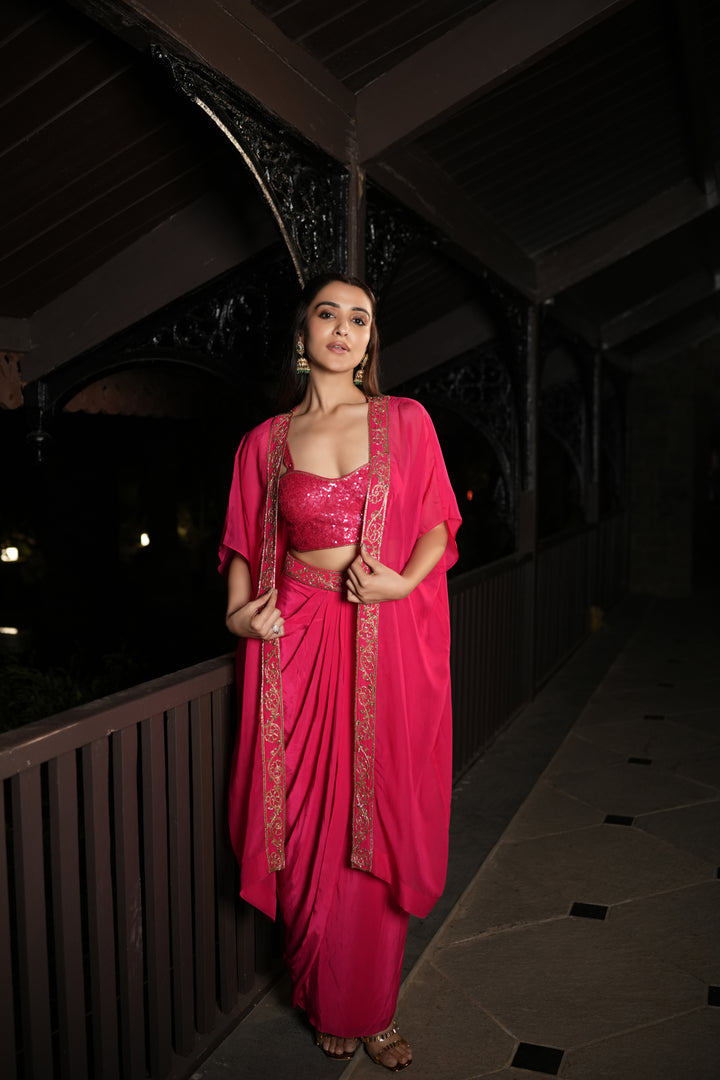 Aayam Pink Cape Set