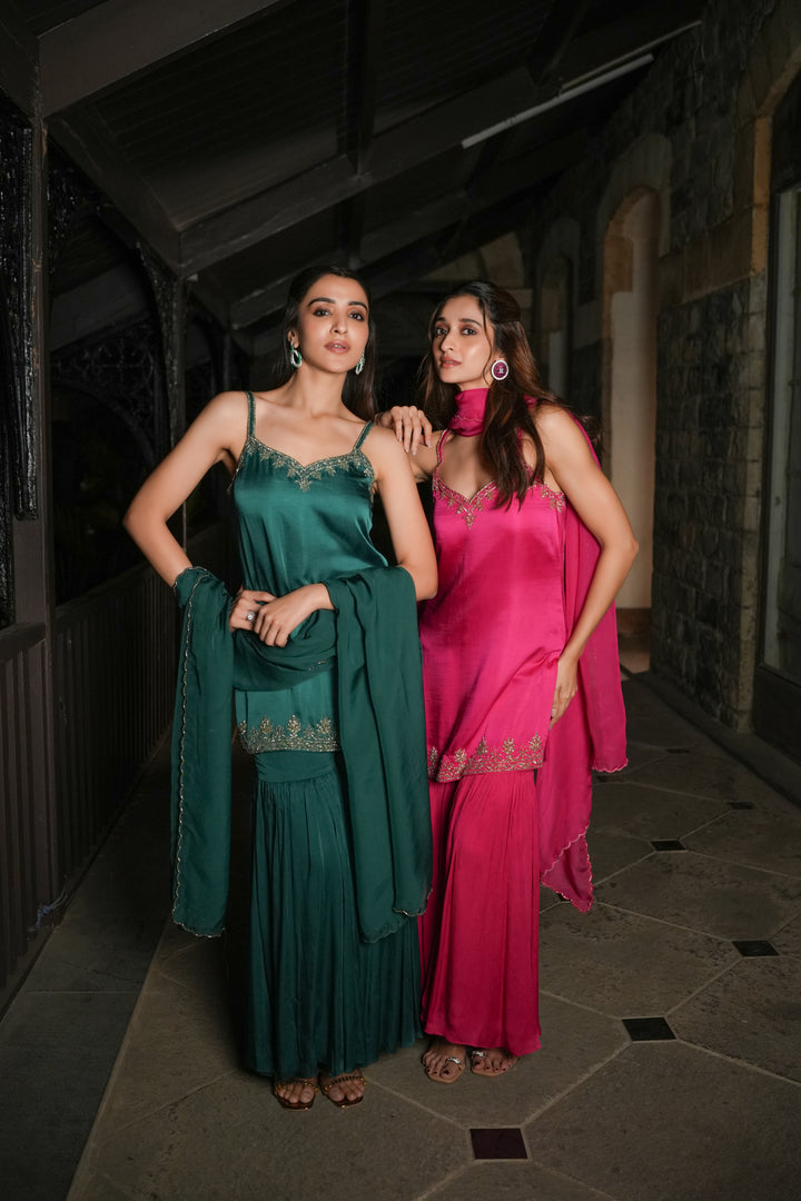 Elan Pink Sharara Set