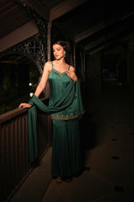 Load image into Gallery viewer, Elan Green Sharara Set