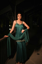 Load image into Gallery viewer, Elan Green Sharara Set