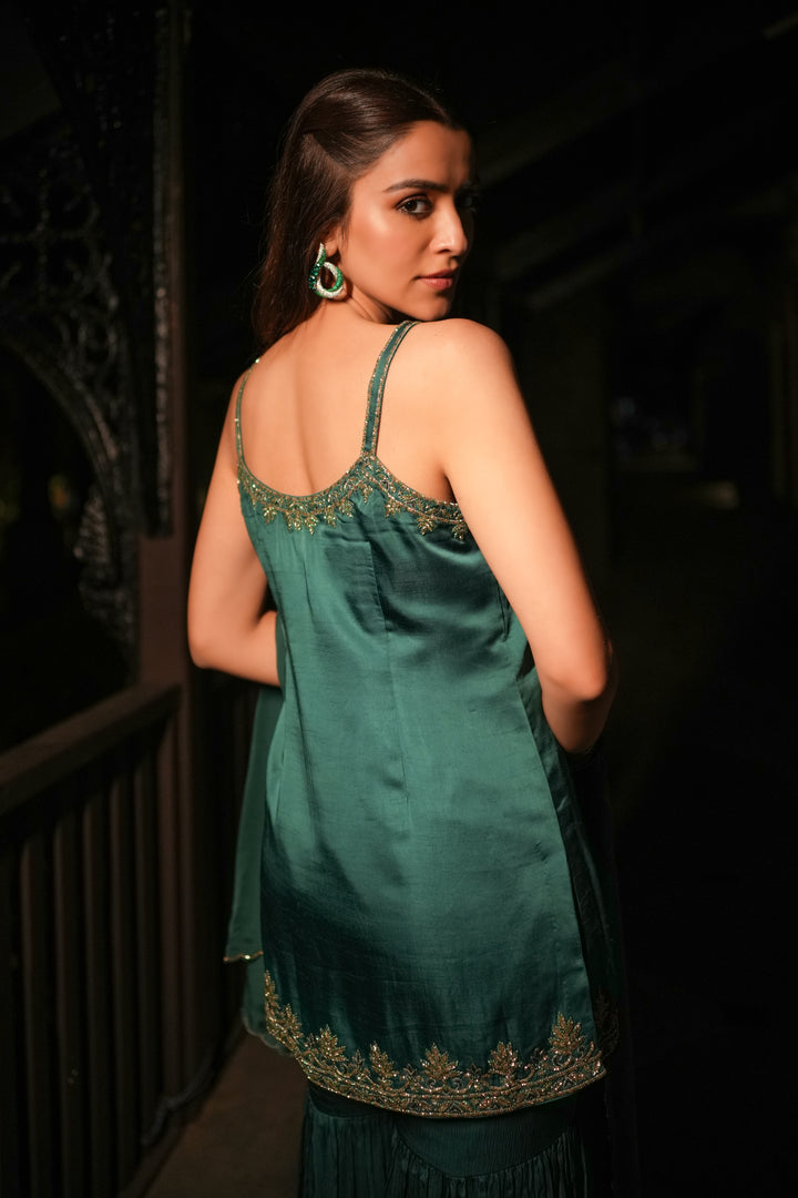 Elan Green Sharara Set