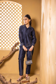 Dhara co-ord Set (Navy Blue)