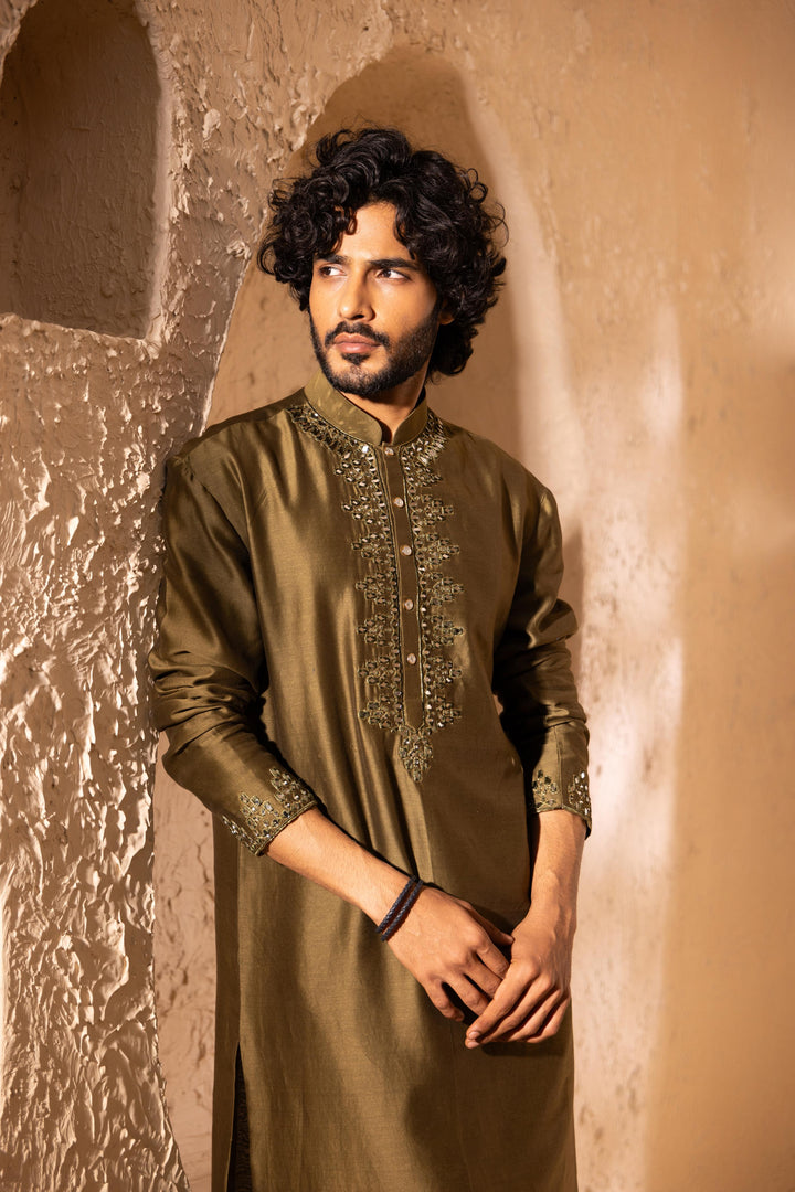 Tarang Olive Green Kurta Set