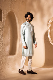 Neer Sky Blue  Pearl-Embroidered Kurta Set