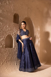 Iksar Lehenga Navy Blue