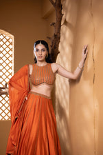 Load image into Gallery viewer, Ira Lehenga (Rust)
