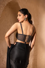 Load image into Gallery viewer, Amaya Corset Saree (Black)
