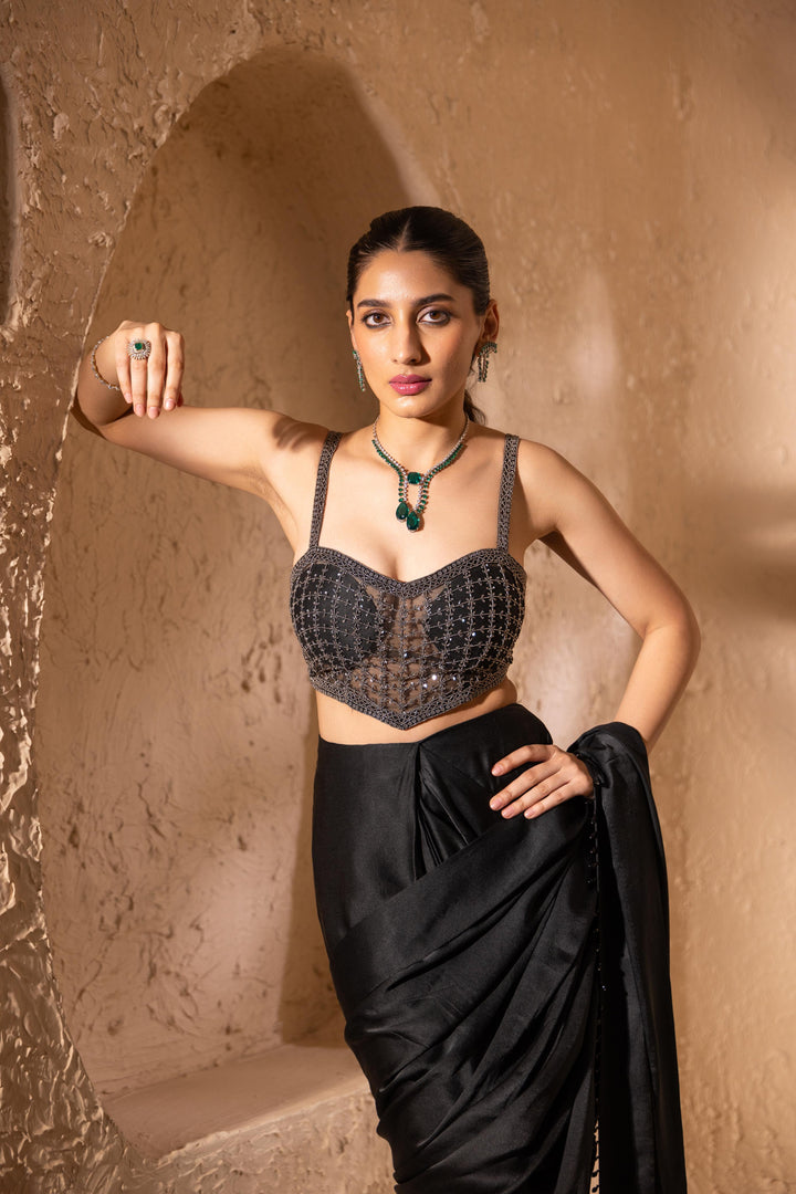 Amaya Corset Saree (Black)