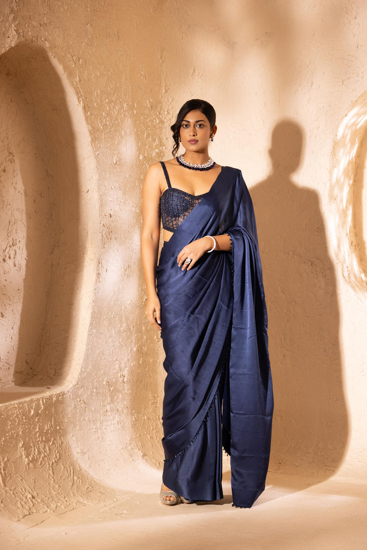 Amaya Corset Saree (Navy Blue)
