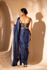 Amaya Corset Saree (Navy Blue)