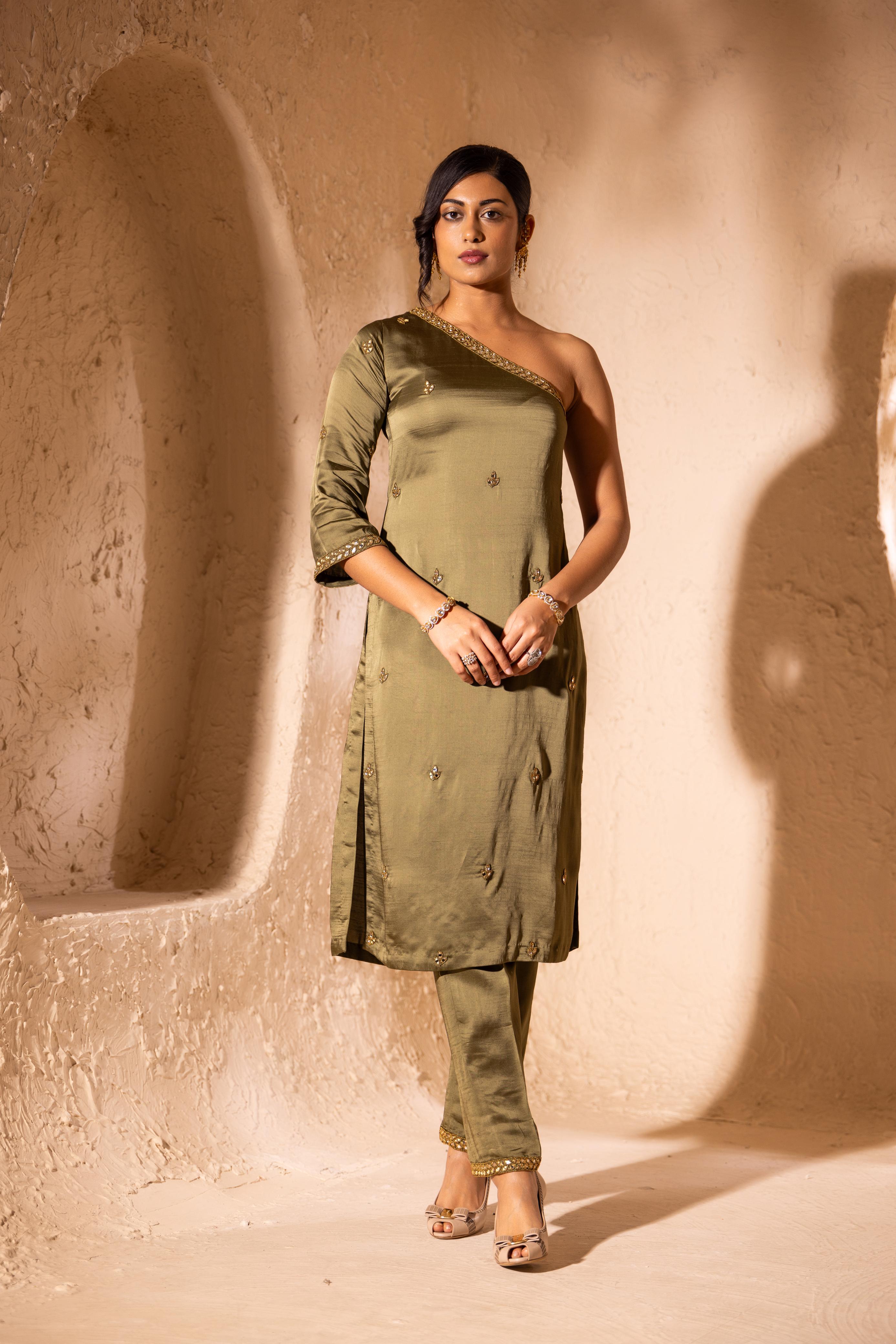 Sitara Off Shoulder (Olive Green)
