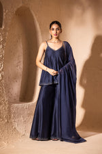 Load image into Gallery viewer, Surmayi Sharara Set (Navy Blue)

