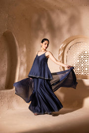 Surmayi Sharara Set (Navy Blue)